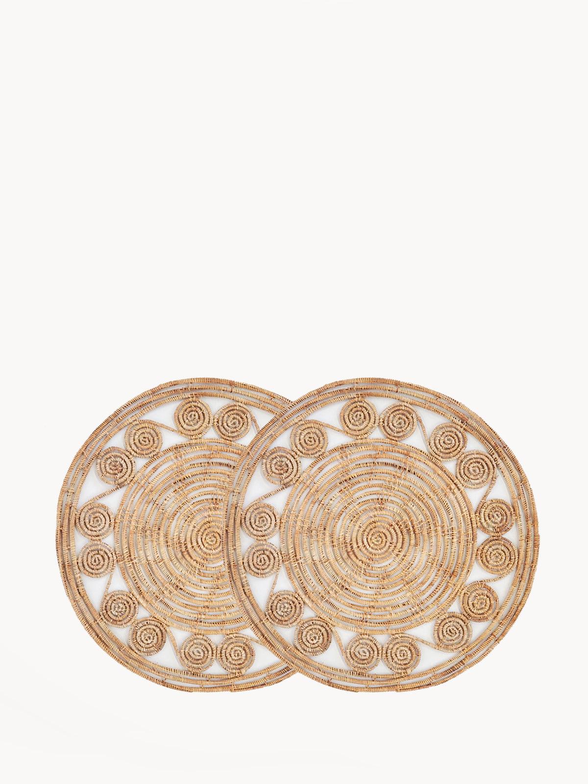 Bayu Woven Palm Fiber Placemat | Natural (Set of 2) - Sunday Golden