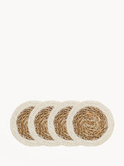  Drink Coaster. Seagrass with Jute coaster. Faire trade. Handmade