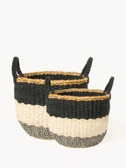 Ula Stripe Basket | Black