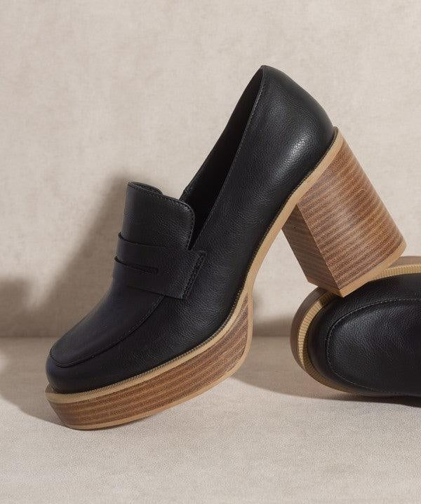 Hannah - Platform Penny Loafers - Sunday Golden
