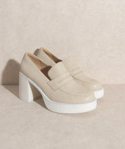 Hannah - Platform Penny Loafers - Sunday Golden