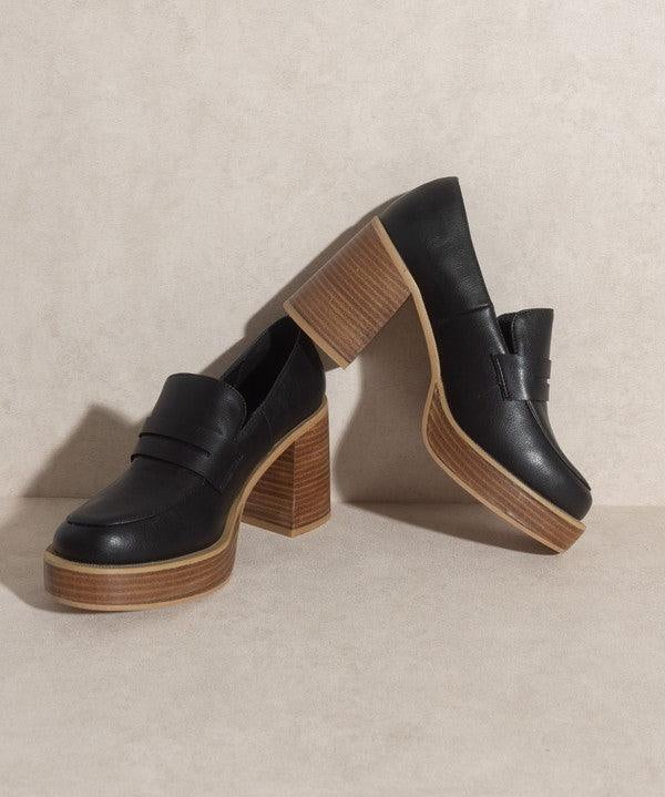 Hannah - Platform Penny Loafers - Sunday Golden