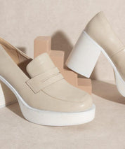 Hannah - Platform Penny Loafers - Sunday Golden
