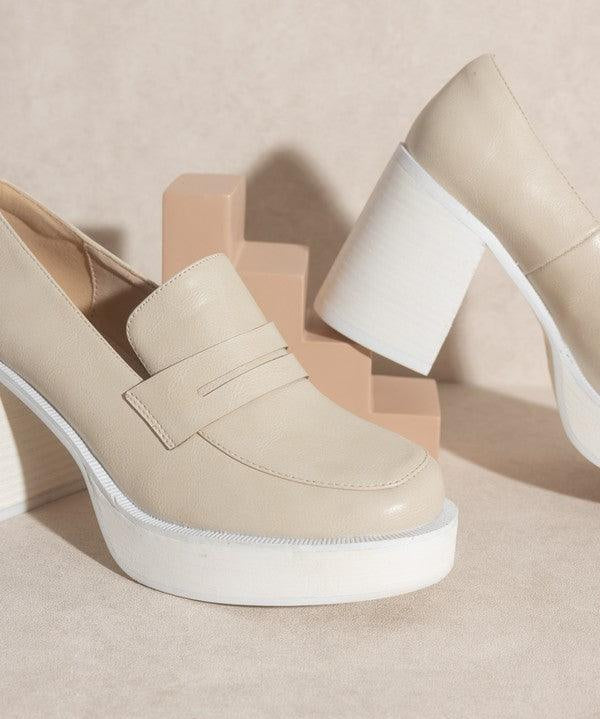 Hannah - Platform Penny Loafers - Sunday Golden