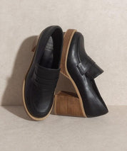 Hannah - Platform Penny Loafers - Sunday Golden