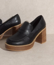 Hannah - Platform Penny Loafers - Sunday Golden