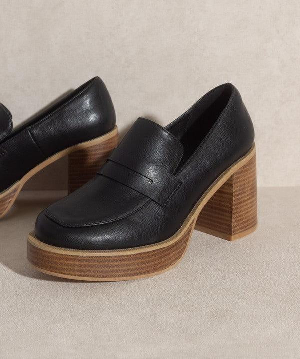 Hannah - Platform Penny Loafers - Sunday Golden