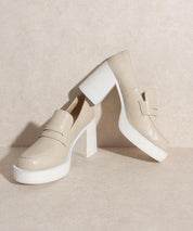 Hannah - Platform Penny Loafers - Sunday Golden