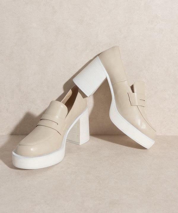 Hannah - Platform Penny Loafers - Sunday Golden