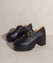 Sarah - Buckled Platform Loafers - Sunday Golden