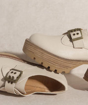 Sarah - Buckled Platform Loafers - Sunday Golden