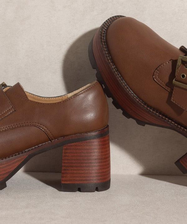 Sarah - Buckled Platform Loafers - Sunday Golden