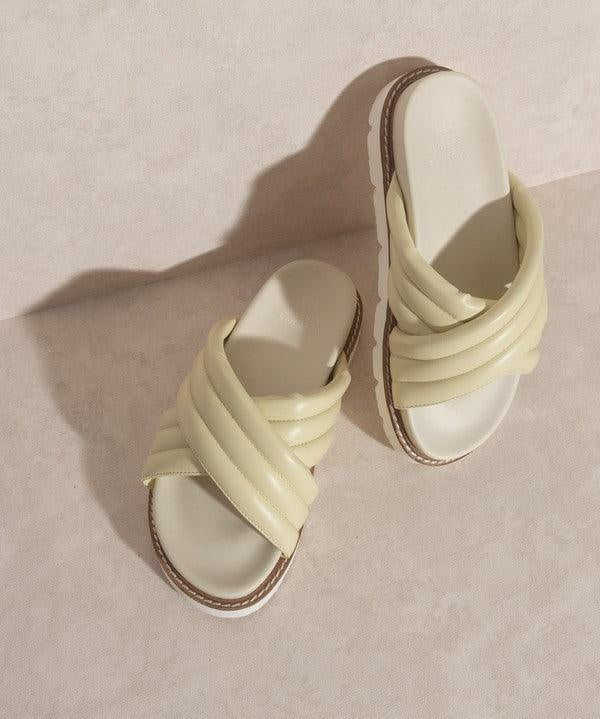 Grace Puffed Strap Slide - Sandal - Sunday Golden