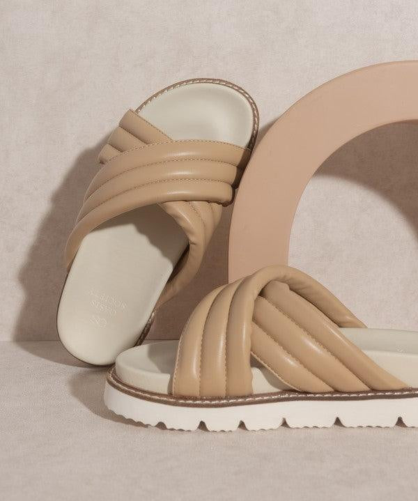 Grace Puffed Strap Slide - Sandal - Sunday Golden