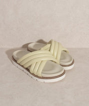 Grace Puffed Strap Slide - Sandal - Sunday Golden