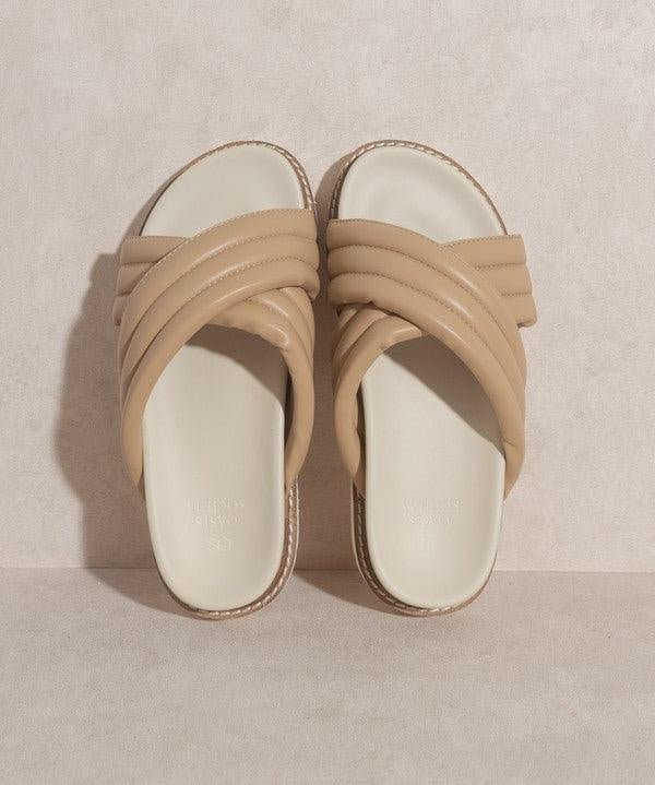 Grace Puffed Strap Slide - Sandal - Sunday Golden
