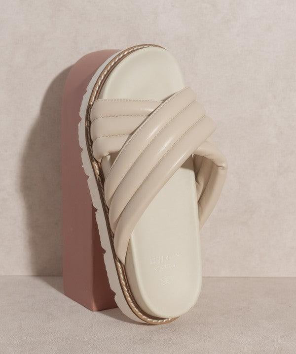 Grace Puffed Strap Slide - Sandal - Sunday Golden