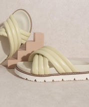 Grace Puffed Strap Slide - Sandal - Sunday Golden