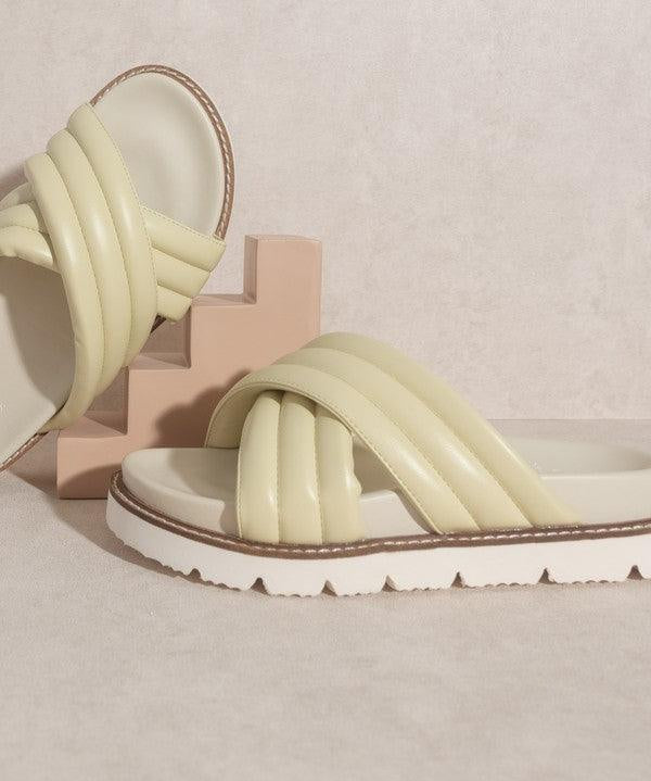 Grace Puffed Strap Slide - Sandal - Sunday Golden