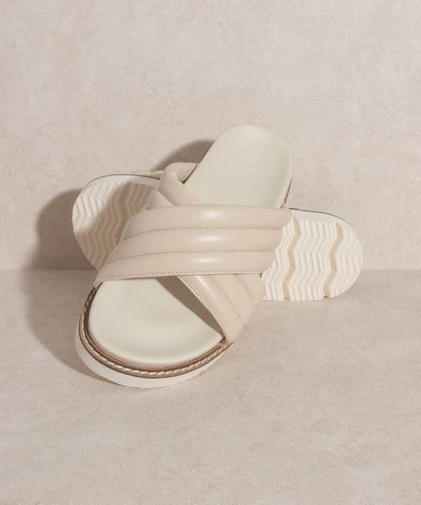 Grace Puffed Strap Slide - Sandal - Sunday Golden
