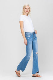 Mid-Rise Flare with Hem Detail - Sunday Golden