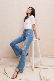 Mid-Rise Flare with Hem Detail - Sunday Golden