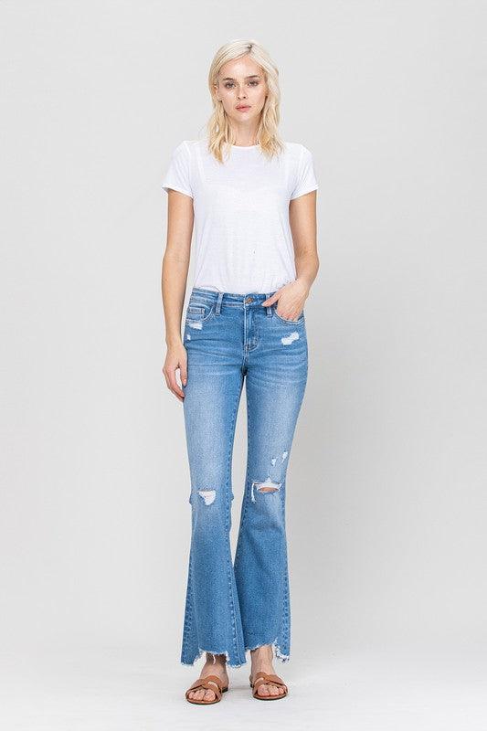 Mid-Rise Flare with Hem Detail - Sunday Golden