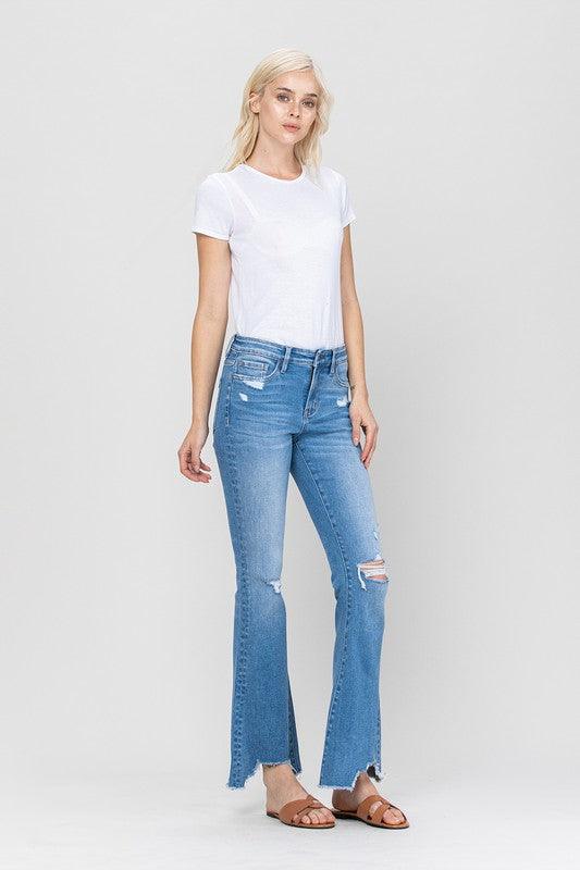 Mid-Rise Flare with Hem Detail - Sunday Golden
