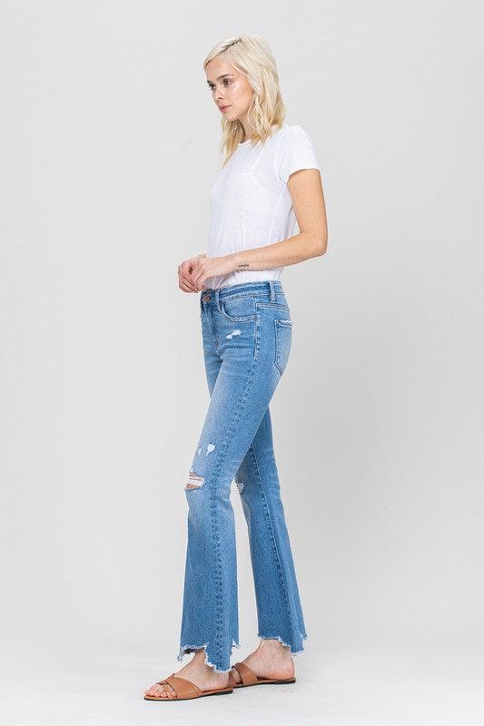 Mid-Rise Flare with Hem Detail - Sunday Golden