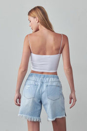 High Rise Drawstring Shorts - Sunday Golden