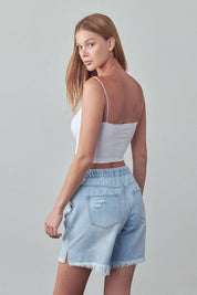 High Rise Drawstring Shorts - Sunday Golden