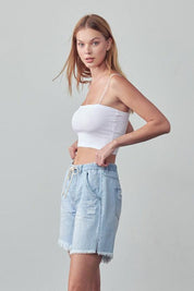 High Rise Drawstring Shorts - Sunday Golden