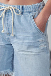 High Rise Drawstring Shorts - Sunday Golden