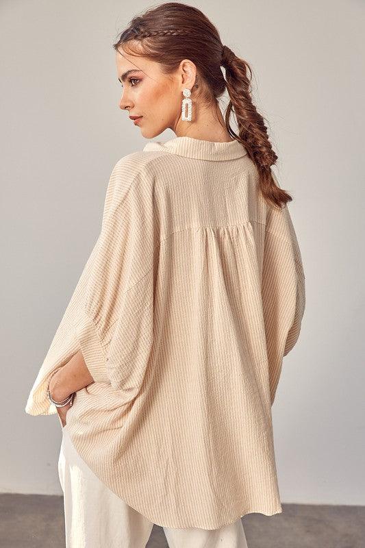 Striped Button Up Shirt - Sunday Golden