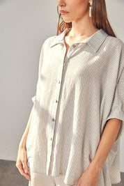 Striped Button Up Shirt - Sunday Golden