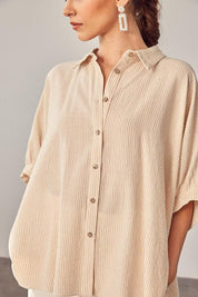 Striped Button Up Shirt - Sunday Golden