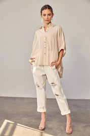 Striped Button Up Shirt - Sunday Golden