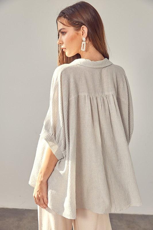 Striped Button Up Shirt - Sunday Golden