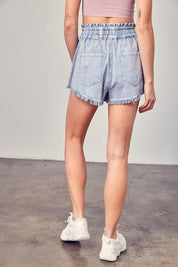 Taylor Destroyed Fray Denim Shorts - Sunday Golden