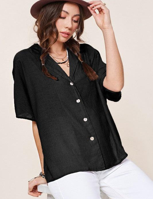 Zoey Button Down Shirt - Sunday Golden