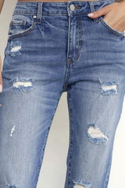 Mid Rise Slim Boyfriend Jeans - Sunday Golden