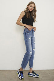 Mid Rise Slim Boyfriend Jeans - Sunday Golden