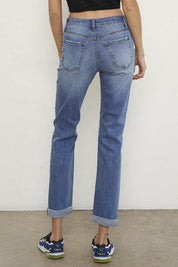 Mid Rise Slim Boyfriend Jeans - Sunday Golden