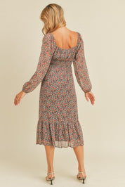 Bambi Floral Print Midi Dress