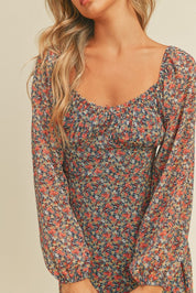 Bambi Floral Print Midi Dress