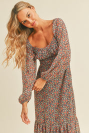 Bambi Floral Print Midi Dress