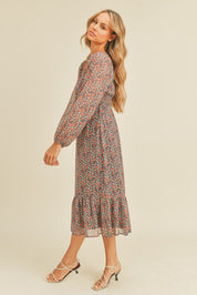 Bambi Floral Print Midi Dress