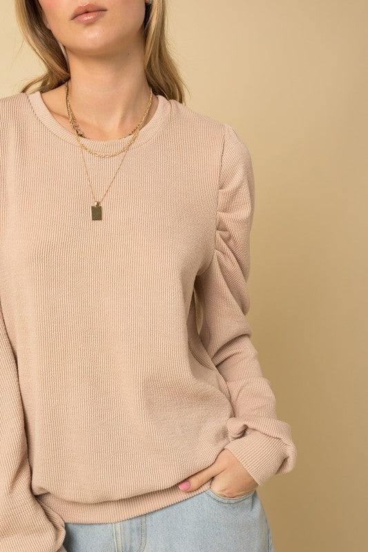 Calle Puffy Long Sleeve Top - Sunday Golden
