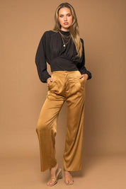 Madison Mock Neck Bottom Fitted Top - Sunday Golden