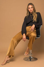 Madison Mock Neck Bottom Fitted Top - Sunday Golden